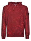 Men's Acid Wash Hood Burgundy - STONE ISLAND - BALAAN.