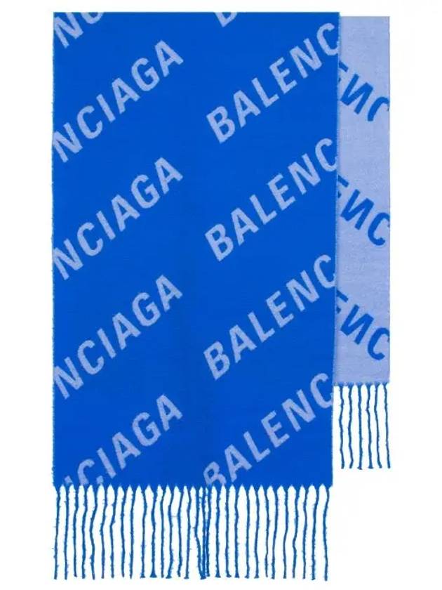 All-Over Logo Muffler Blue - BALENCIAGA - BALAAN 4