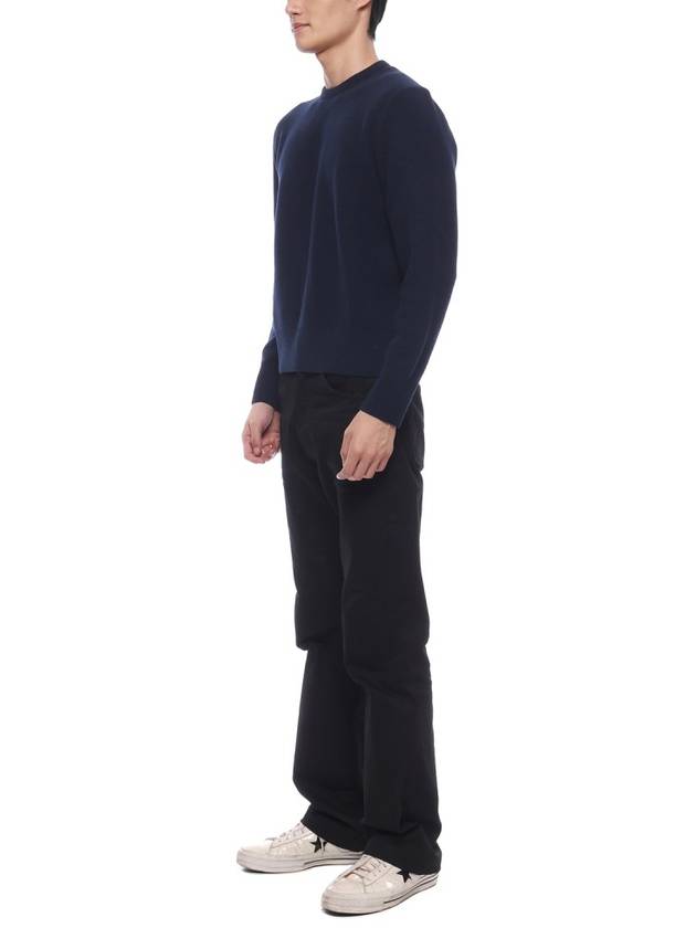 Arm Band Merino Wool Pique Knit Top Navy - THOM BROWNE - BALAAN 5