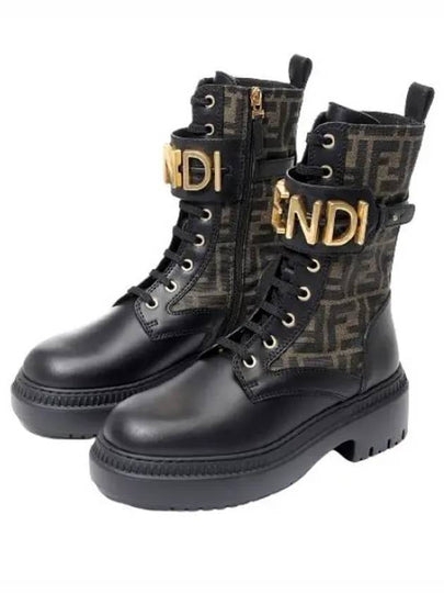 Fendigraphy Leather Worker Boots black Brown - FENDI - BALAAN 2