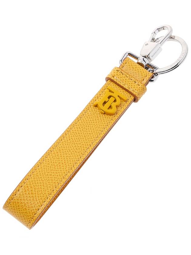 Monogram Motif Grainy Leather Keyring Marigold - BURBERRY - BALAAN 9