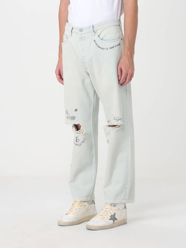 Printed Straight Jeans Light Blue - GOLDEN GOOSE - BALAAN 5