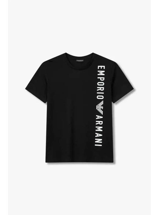 UNDERWEAR Men s Side Logo Lounge T Shirt Black - EMPORIO ARMANI - BALAAN 1