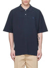 Bold Fox Head Patch Oversized Polo Shirt Navy - MAISON KITSUNE - BALAAN 3