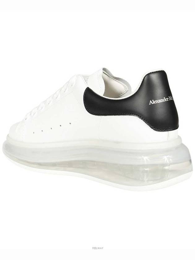 Oversized Clear Sole Low Top Sneakers Black White - ALEXANDER MCQUEEN - BALAAN 4