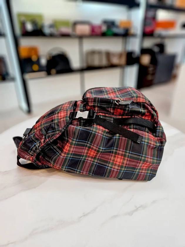 Tesuto Nylon Red Check Backpack v135 - PRADA - BALAAN 3