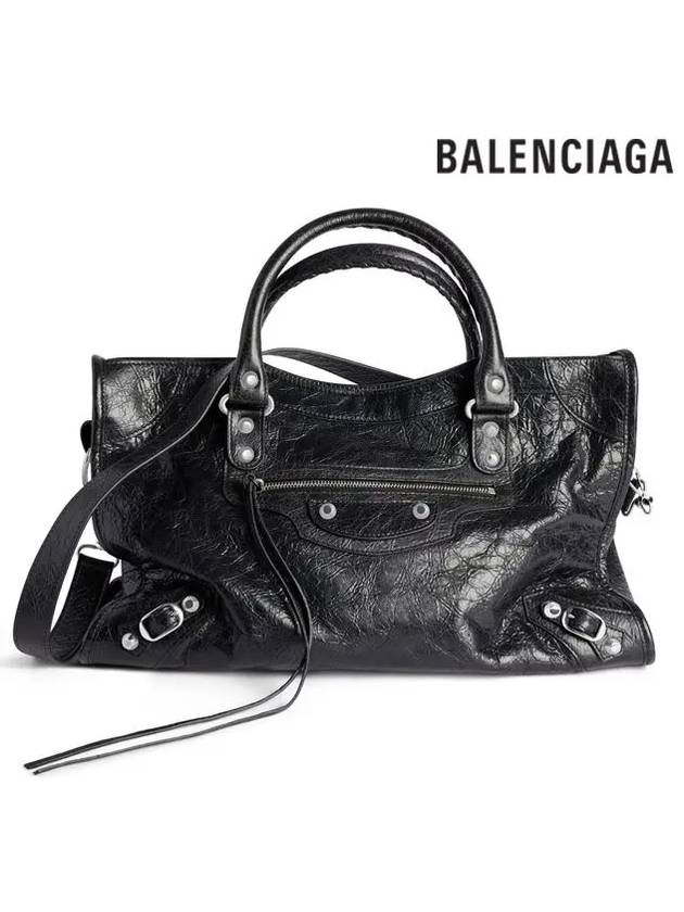 Le City Medium Leather Tote Bag Black - BALENCIAGA - BALAAN 5