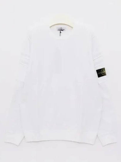 Men's Wappen Patch Cargo Pocket Sweatshirt White - STONE ISLAND - BALAAN 2