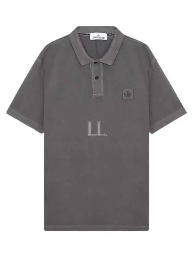 Men's Logo Patch Short Sleeve Polo Shirt Steel Grey - STONE ISLAND - BALAAN 2