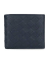 Intrecciato Leather Half Wallet Navy - BOTTEGA VENETA - BALAAN 1