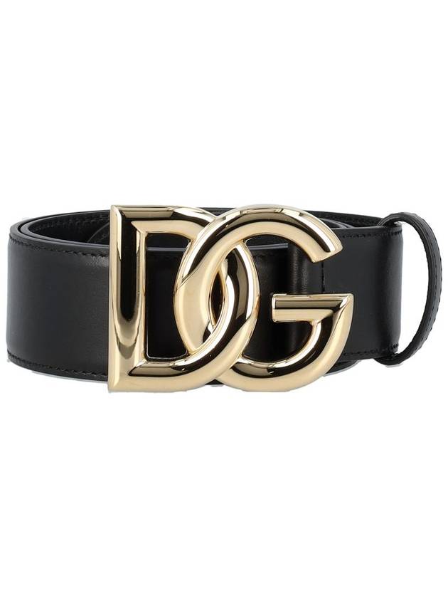 gold DG logo leather belt black - DOLCE&GABBANA - BALAAN 2