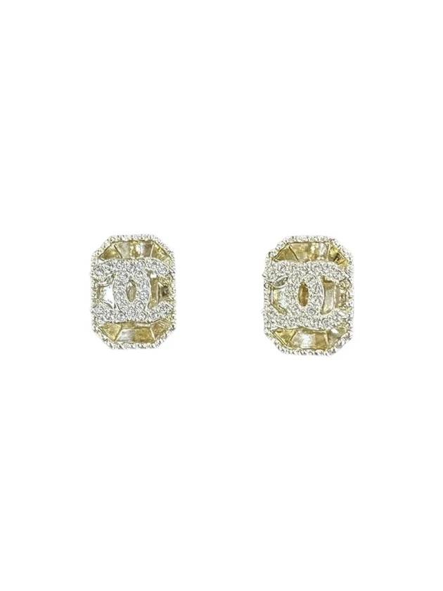 CC Logo Crystal Stud Earrings Gold - CHANEL - BALAAN 1