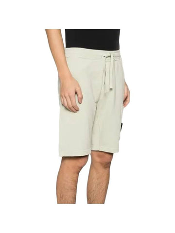 Cotton Fleece Cargo Bermuda Shorts Pistacchio - STONE ISLAND - BALAAN 1