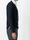 Men's Sustainable Classic Diagonal Wool Cardigan Navy - THOM BROWNE - BALAAN 4