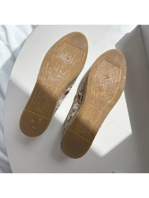 Signature Triomphe Canvas Calfskin Flat Espadrille Ecru - CELINE - BALAAN 6