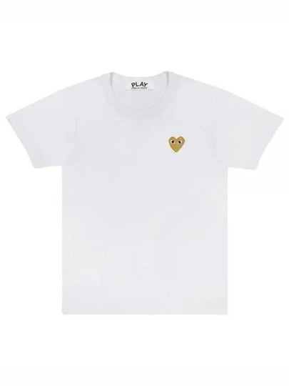 Heart Patch Short Sleeve T-Shirt White - COMME DES GARCONS PLAY - BALAAN 2