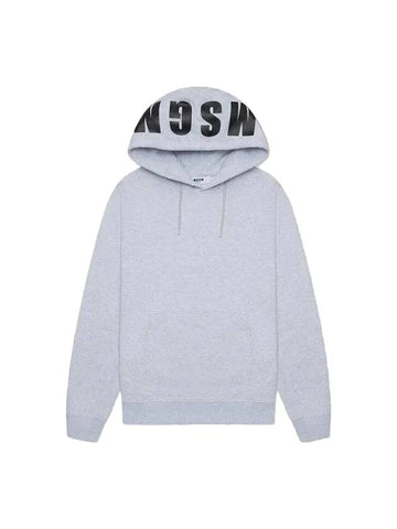 Logo Print Cotton Hoodie Grey - MSGM - BALAAN 1