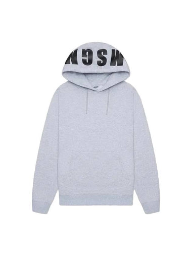 Logo Print Cotton Hoodie Grey - MSGM - BALAAN 1