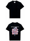 3D Flower Back Logo Round Short Sleeve T-Shirt Black - WOOYOUNGMI - BALAAN 5