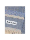 Logo Patch Fringe Muffler Denim Blue - ACNE STUDIOS - BALAAN 1