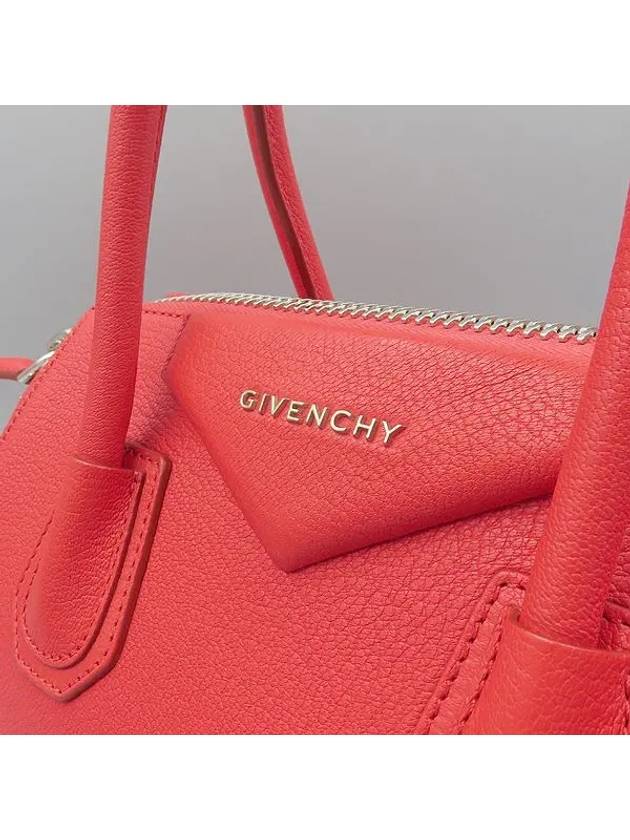 BB05117012 Red leather Antigona small silver logo tote bag shoulder strap 2WAY - GIVENCHY - BALAAN 4