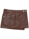 Pigment Vintage Vegan Leather Wrap Skirt BR - DILETTANTISME - BALAAN 7