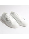 Brushed Leather Low Top Sneakers White - PRADA - BALAAN 3