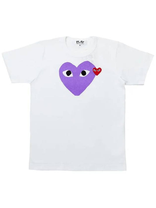 Heart logo tshirt P1T105 PURPLE - COMME DES GARCONS - BALAAN 2