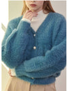 Women's Seraphic Angora Cardigan Blue - MICANE - BALAAN 5