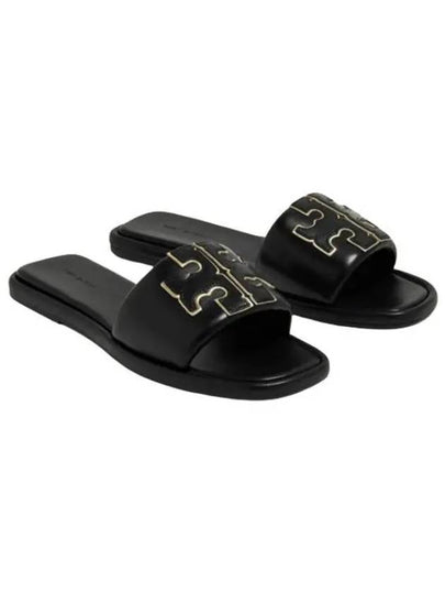 Double T Slide Slippers Black - TORY BURCH - BALAAN 2