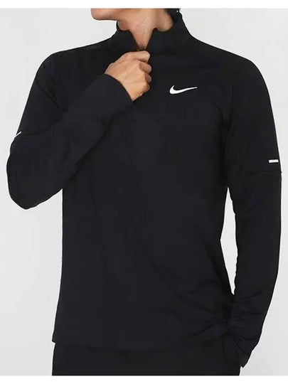 Dri Fit Element Half Zip Running Long Sleeve T-Shirt Black - NIKE - BALAAN 2