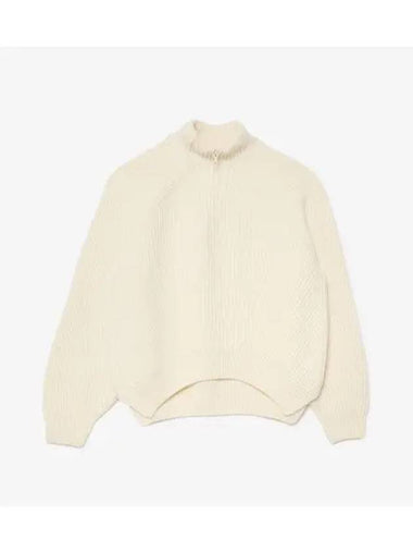 Women s 3D Half Zip Up Sweater OFFWHITE Off White - LACOSTE - BALAAN 1