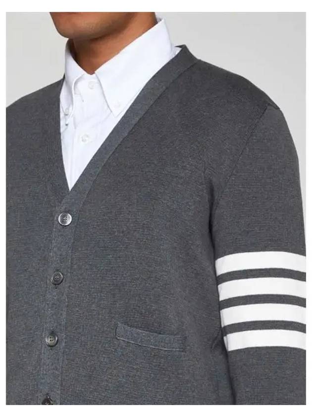 Milano Stitch 4-Bar Cardigan Medium Grey - THOM BROWNE - BALAAN 3