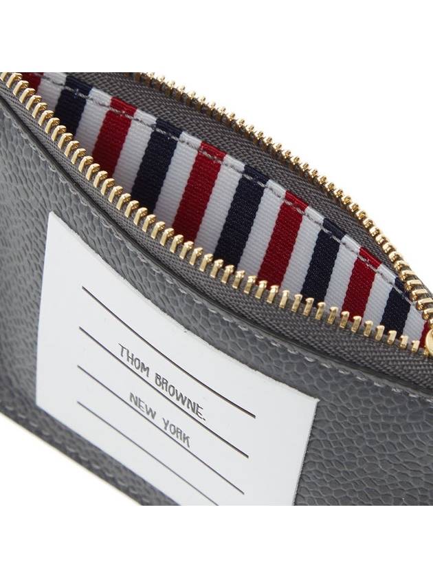 Paper Label Zipper Card Wallet Grey - THOM BROWNE - BALAAN 10