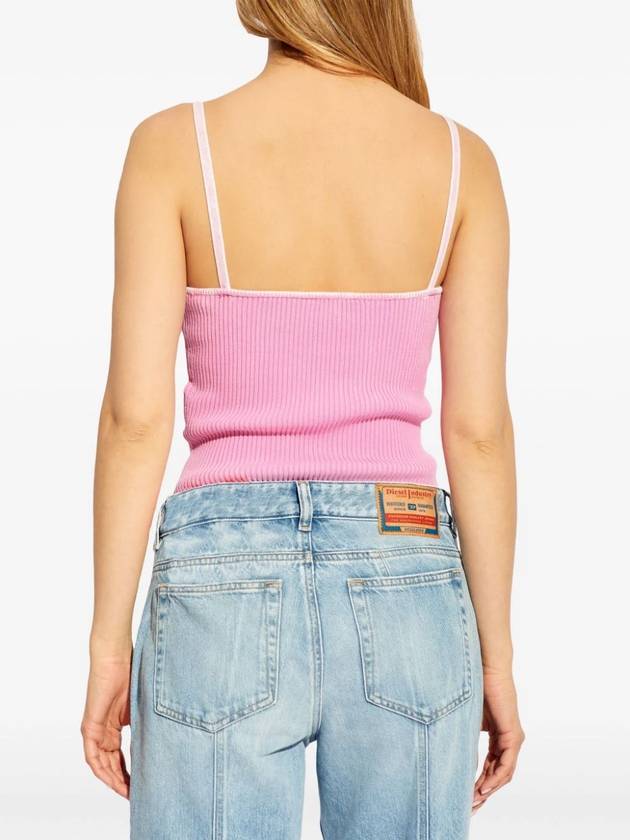 M Laila Faded Ribbed Knit Sleeveless Pink - DIESEL - BALAAN 5