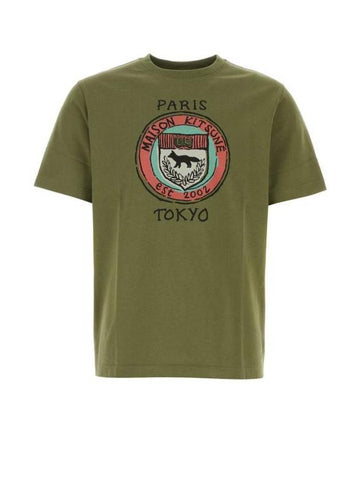 Short Sleeve T-Shirt MM00110KJ0118 P384 Green - MAISON KITSUNE - 1