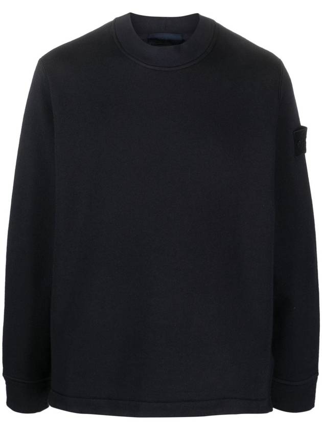 Ghost Piece Cotton Jersey Crew Neck Sweatshirt Navy - STONE ISLAND - BALAAN 2