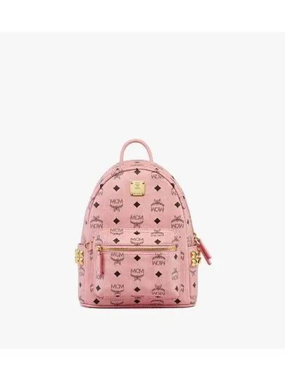 Stark Side Studs Mini Visetos Backpack Pink - MCM - BALAAN 2