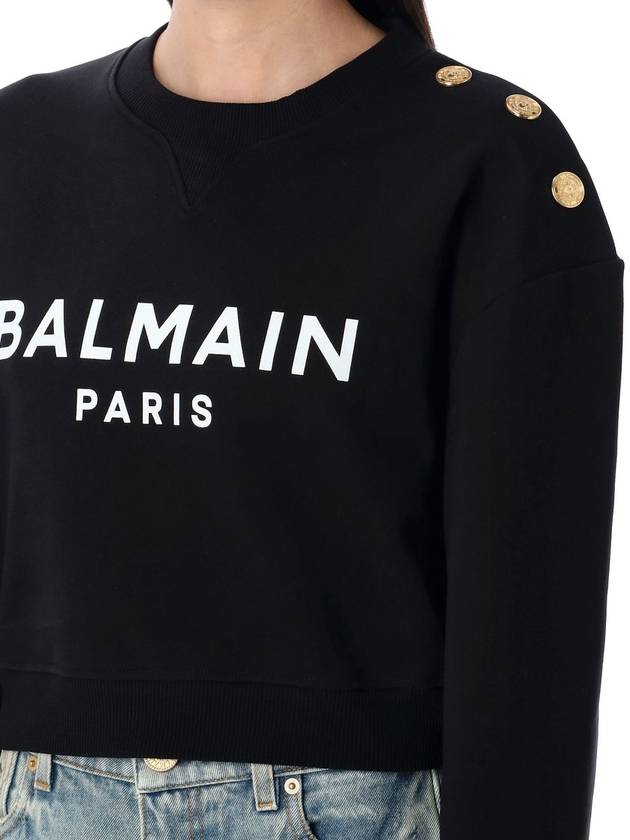 3 BTN CREW NECK FLEECE LOGO - BALMAIN - BALAAN 3