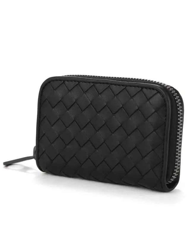 Intrecciato Zipper Card Wallet Black - BOTTEGA VENETA - BALAAN 5