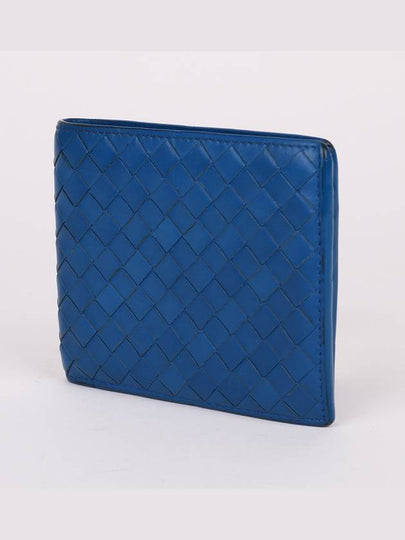 Intrecciato blue leather bifold wallet - BOTTEGA VENETA - BALAAN 2