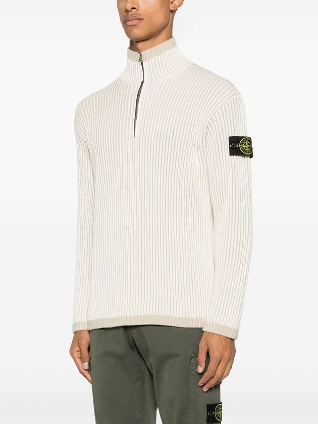 Vanish Ribbed Knit Top Beige - STONE ISLAND - BALAAN 4