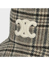 Triomphe Check Wool Bucket Hat Vanilla Grey Taupe - CELINE - BALAAN 4