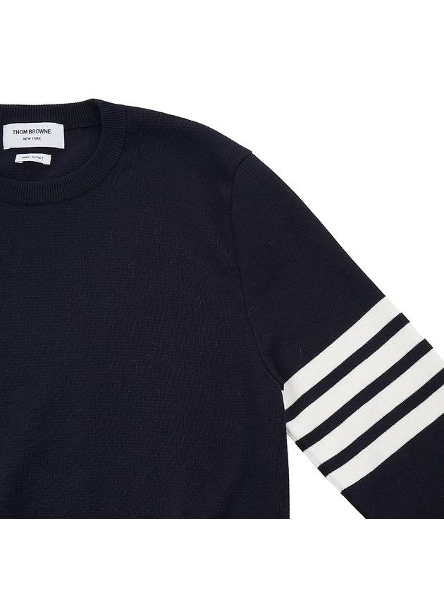 4 Bar Armband Milano Stitch Knit Top Navy - THOM BROWNE - BALAAN 5