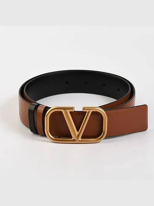 2W2T0T15 V logo doublesided belt brown black - VALENTINO - BALAAN 2