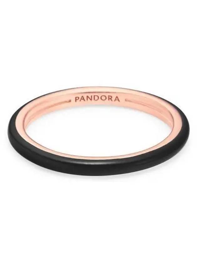 Me Enamel Ring Rose Gold Black - PANDORA - BALAAN 2