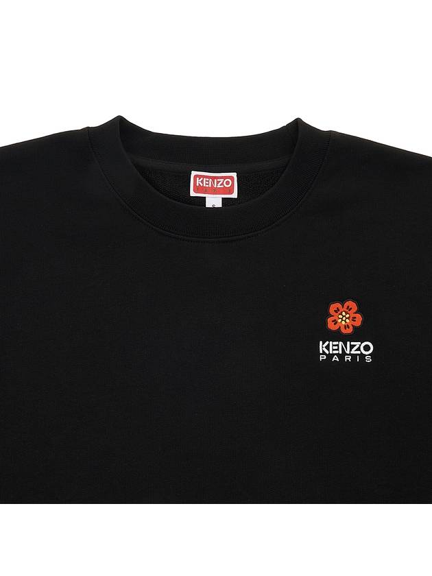 Boke Flower Embroidery Cotton Sweatshirt Black - KENZO - BALAAN 4