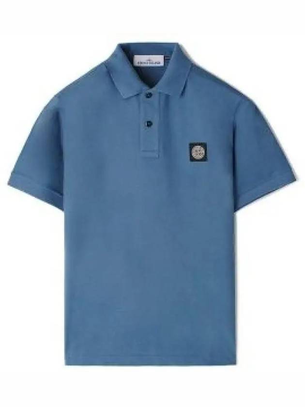 Pique Stretch Cotton Short Sleeve Polo Shirt Dark Blue - STONE ISLAND - BALAAN 2