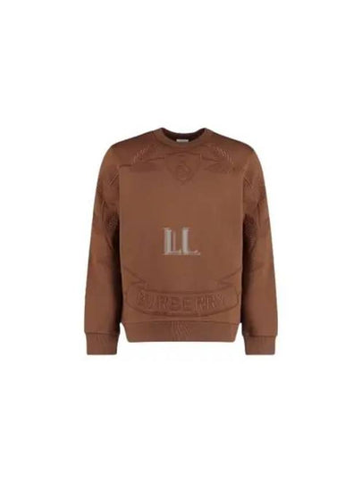 Embroidered Logo Cotton Sweatshirt Dark Birch Brown - BURBERRY - BALAAN 2