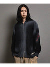 Vintage Washed Flogo Zip-up Cardigan Black - FFEFF STUDIO - BALAAN 4